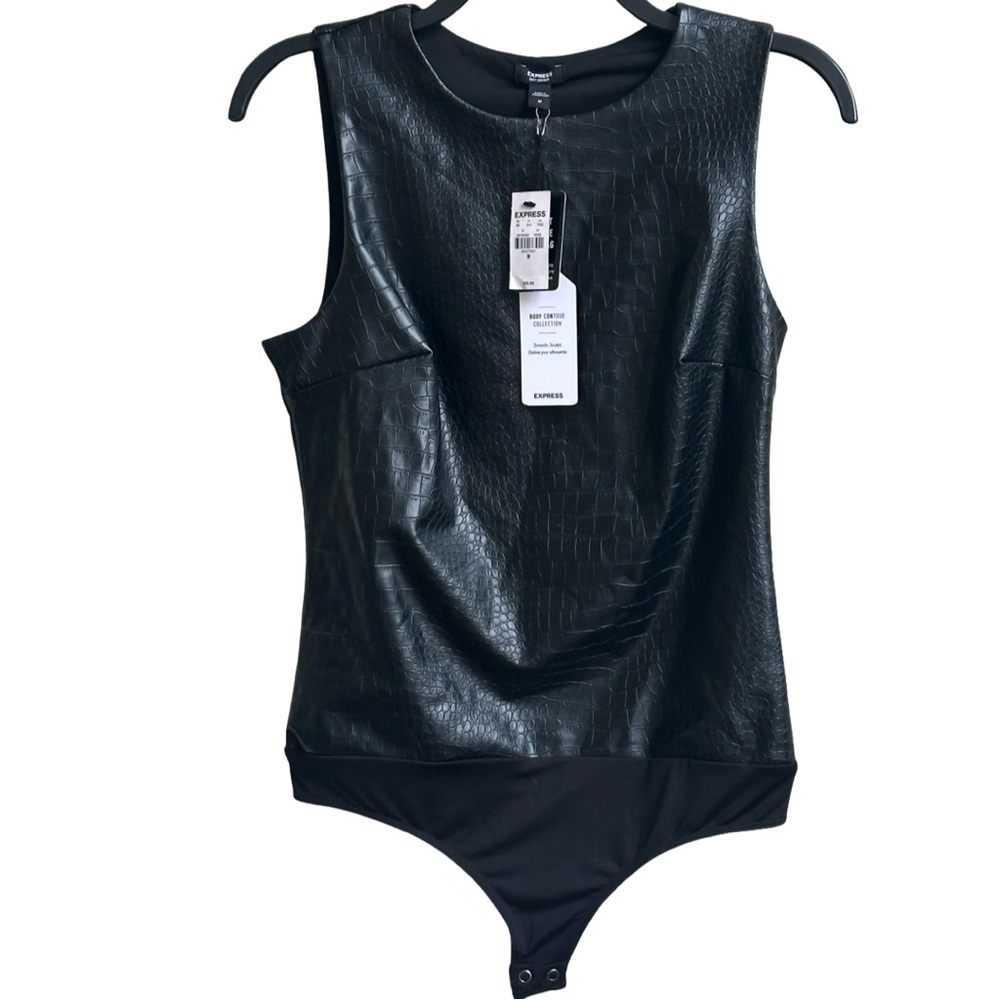NWT - Express Black Textured Bodysuit